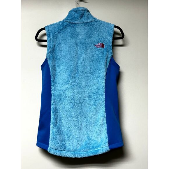 THE NORTH FACE Sherpa Fleece Zip Front Sleeveless Vest Turquoise/Blue/Pink, Sz S - Picture 3 of 9